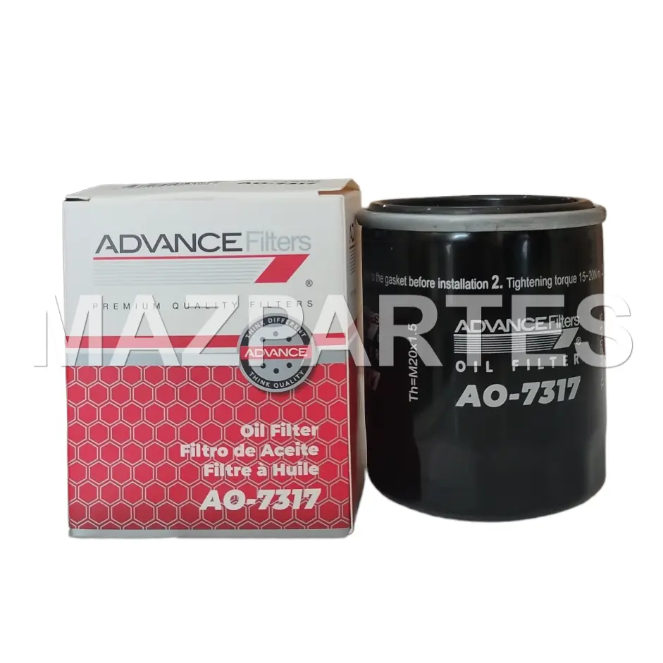 FILTRO ACEITE M20X1.5 SOUL 1.6 10-13 MAZDA 3 2.0 MAZDA 6 17- CX-5 13- CX-30 20- PALIO FIORINO CIVIC I10 CERATO RIO 18- SOLUTO 2022 STYLUS ASX VERSA 11-20  TIIDA VOLLEX C30 1.5 11-15 DX3 CR-V 40/1