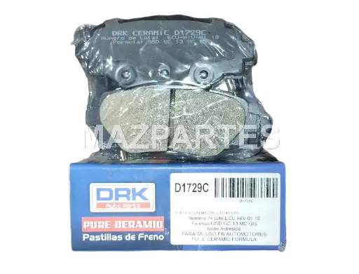 [D1729C] PASTILLAS FRENO POST MAZDA 3 2.0 15- 101.2X44.3X14.3 CERAMICA